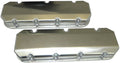 MOROSO BBC Billet Rail Valve Cover Set with Steel Inserts and Natural Finish