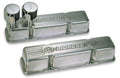 MOROSO 68365 Aluminum Valve Cover for Small Block Chevy with Tall Ribbed Design and Breather Tubes