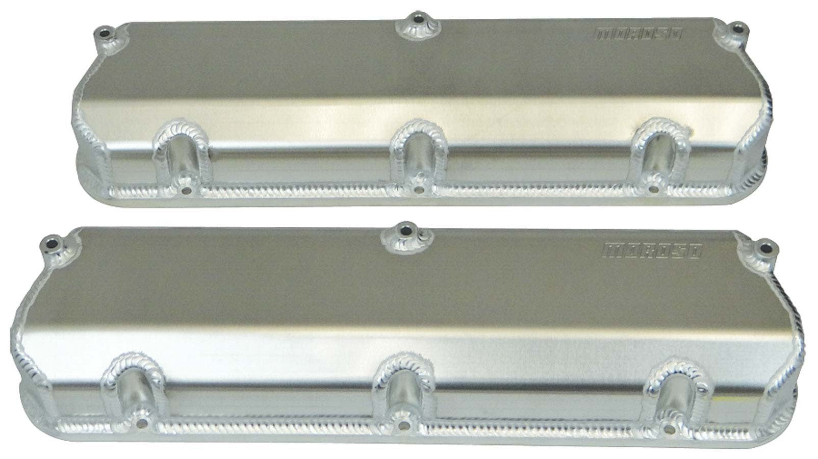 MOROSO SBF Fabricated Aluminum Valve Cover Set with Billet Rail and Fasteners for Small Block Ford