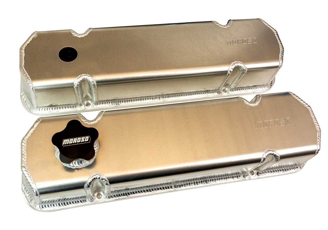 MOROSO 68477 Valve Cover for Pontiac V8 with Tall Design and Screw-On Cap