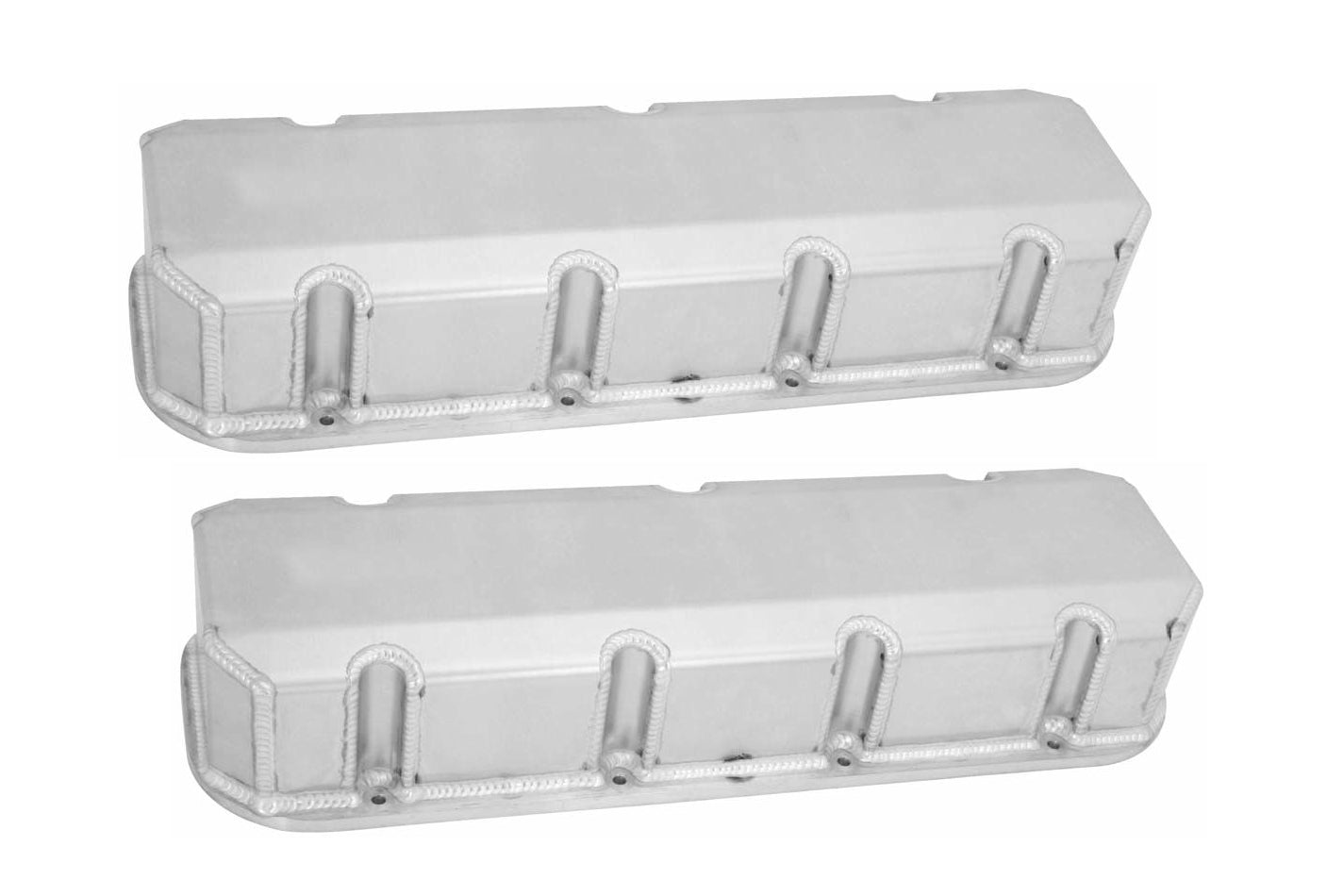 MOROSO BBC Billet Rail Tall Valve Cover Set with Natural Aluminum Finish