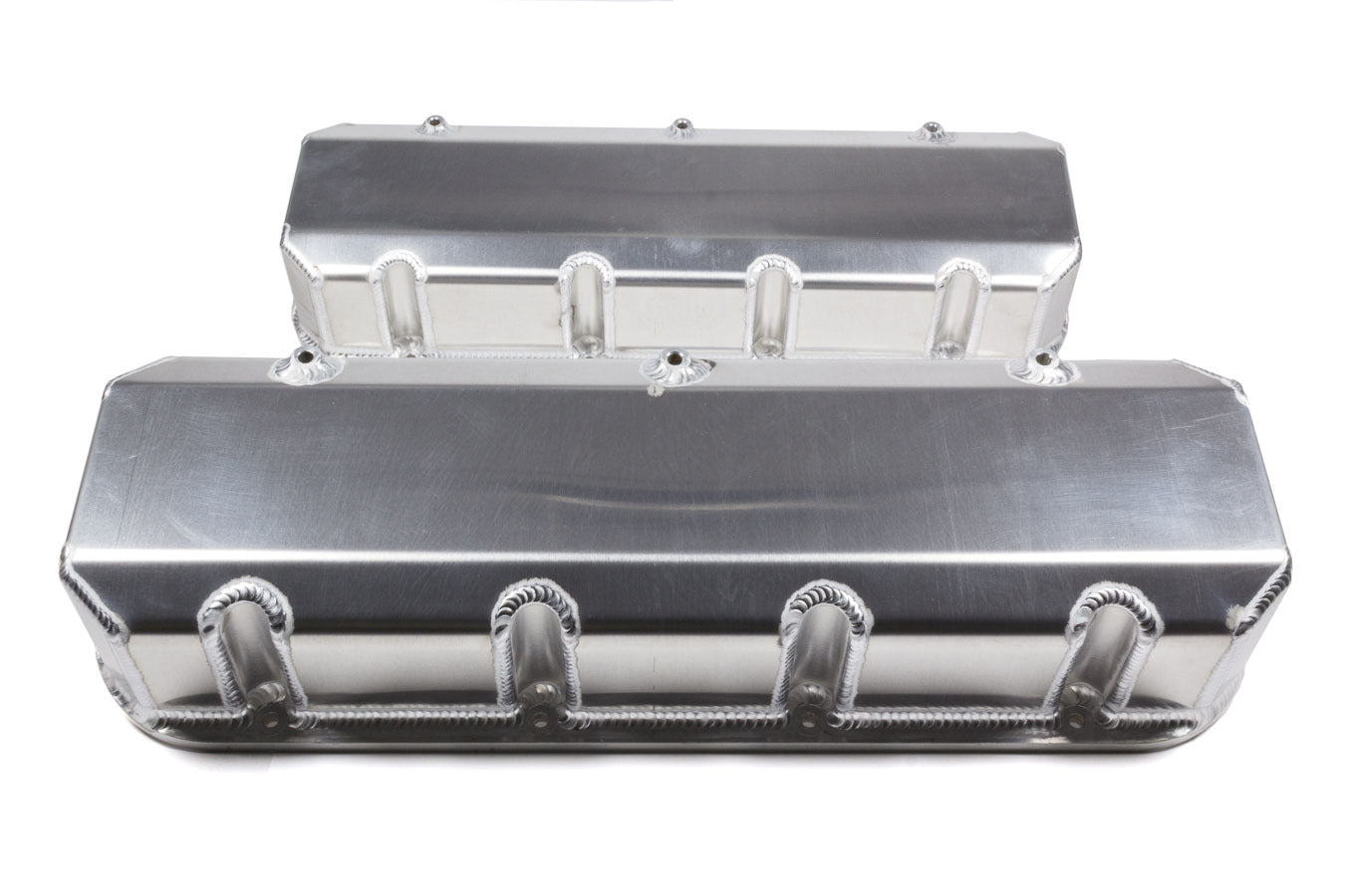 MOROSO BBC Fabricated Aluminum Valve Cover Set with Tall Billet Rail