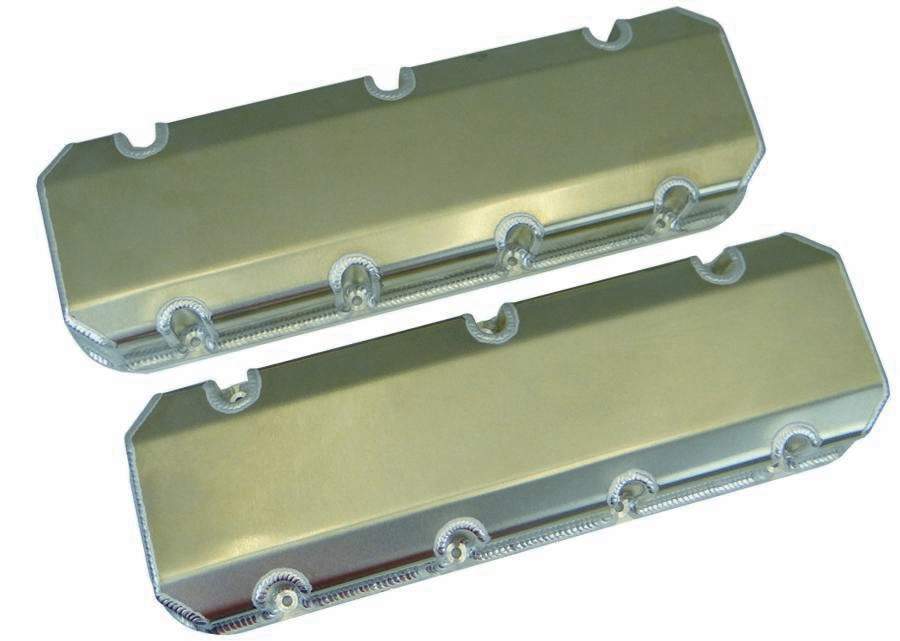 MOROSO 68487 BBC Fabricated Aluminum Valve Cover with Brodix SR20 Heads, Short Billet Rail, Natural Finish