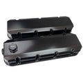 MOROSO Valve Cover for Brodix SR20 and Dart PRO1 Big Block Chevy - Black Anodized Aluminum, 3 Inch Tall Baffled Design with 12 AN Female Breather Port