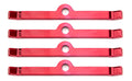 MOROSO Valve Cover Hold Down Tabs Set of 4 for Small Block Chevy and V6 Engines, Red Powder Coat Finish