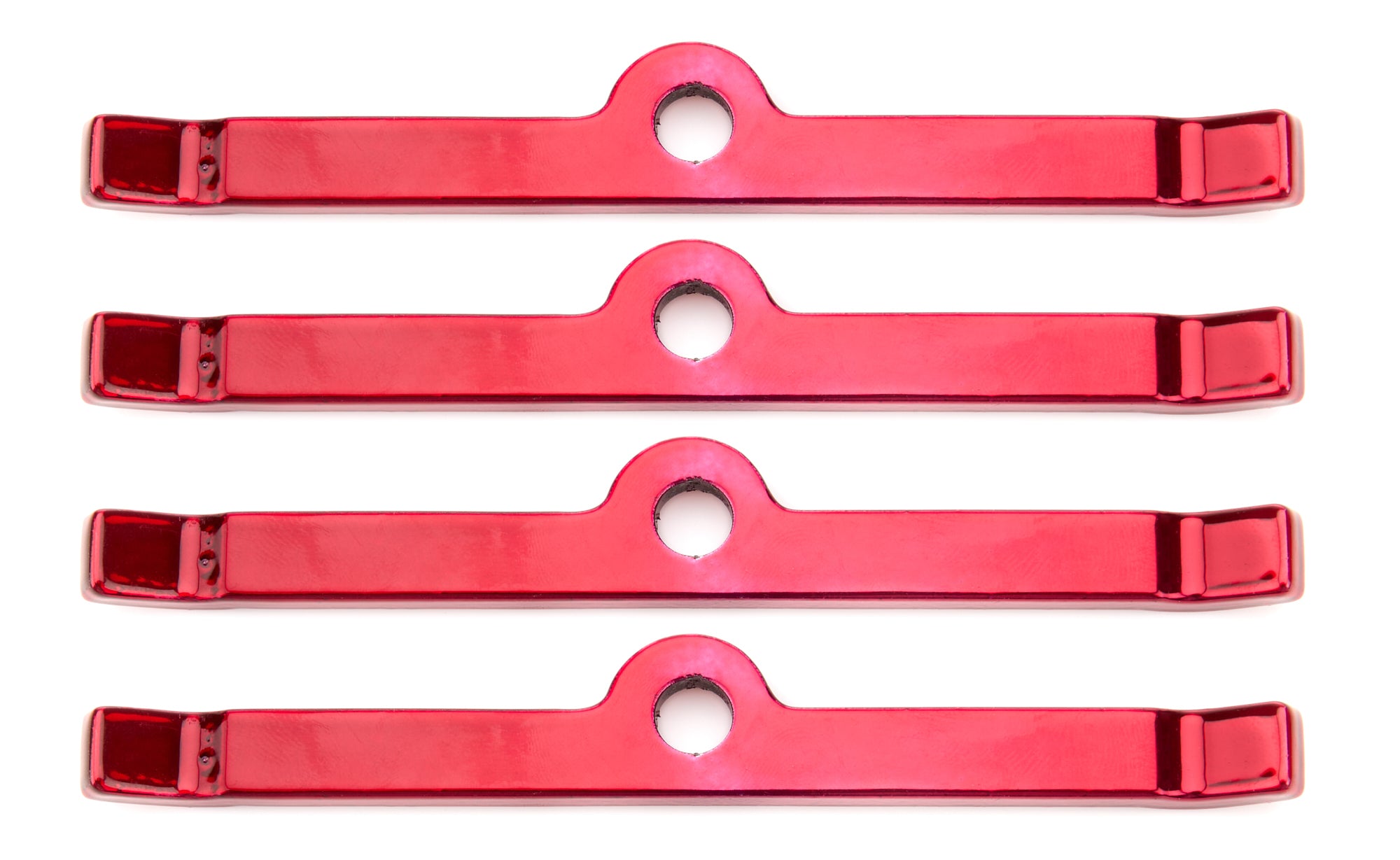 MOROSO Valve Cover Hold Down Tabs Set of 4 for Small Block Chevy and V6 Engines, Red Powder Coat Finish
