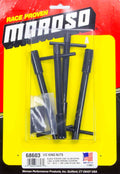 MOROSO Valve Cover Fastener Set with Wing Nuts Part 68603, 1/4-20 Thread, 1.375 Inch Length, Aluminum, Black Powder Coat, Pack of 4