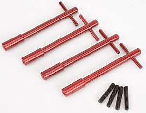 MOROSO Valve Cover Wing Nuts Set of 4 1/4-20 Thread 1.375 Inch Tall Red Anodized Aluminum