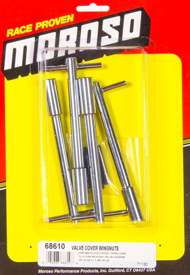 MOROSO 68610 Chrome Valve Cover Wing Nuts Set of 4 with 1/4-20 Thread and 1.375 Inch Length
