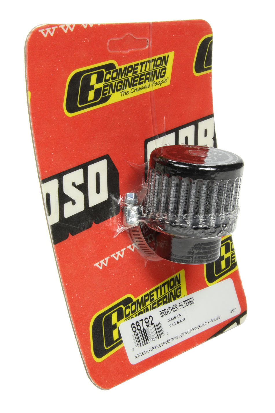 MOROSO 68792 Clamp On Breather for 1 Inch ID Tubes, Round Rubber Black Reusable