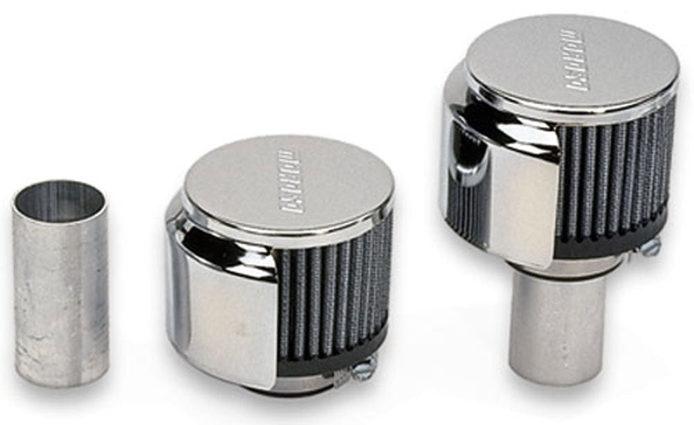 MOROSO 68800 Valve Cover Breather Kit with Aluminum Weld-On Tubes and Chrome Finish