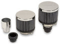MOROSO Valve Cover Breather Kit Push-In for 1.22 Inch Hole, Chrome Steel, Clamp-On Round Design