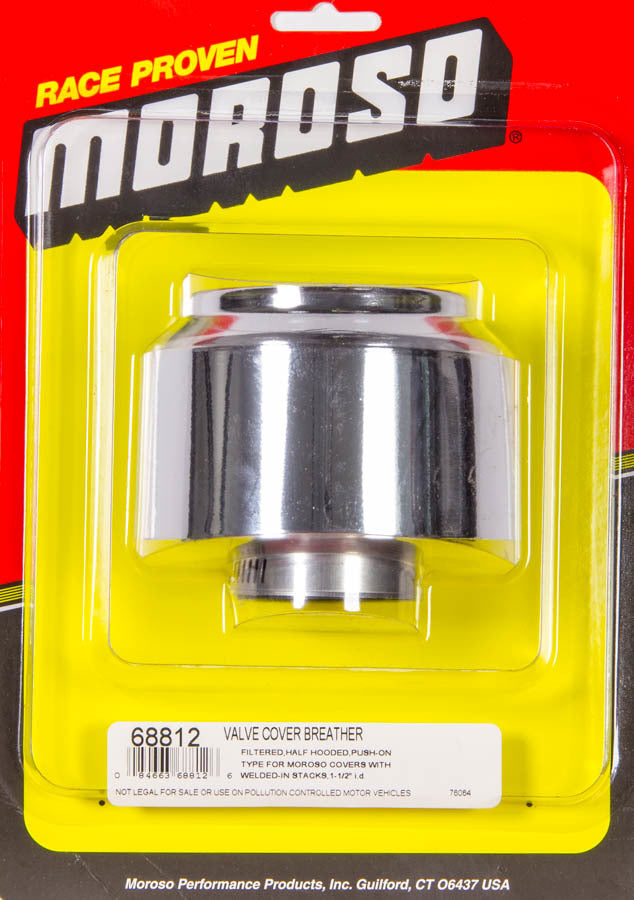 MOROSO 68812 Chrome Round Breather with Clamp-On Design for 1-1/2 Inch OD Tube
