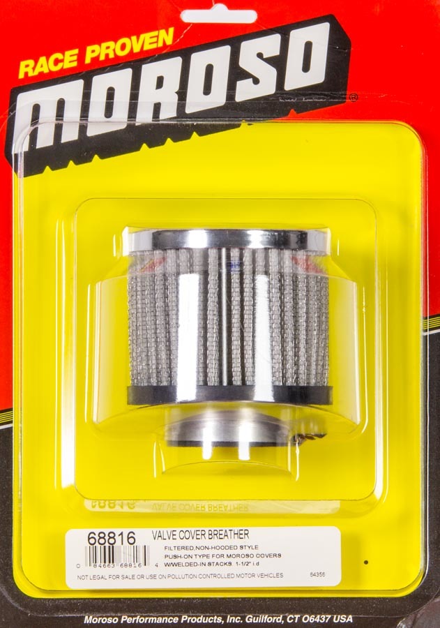 MOROSO 68816 Chrome Round Breather with Clamp-On Design for 1-1/2 Inch OD Tubing