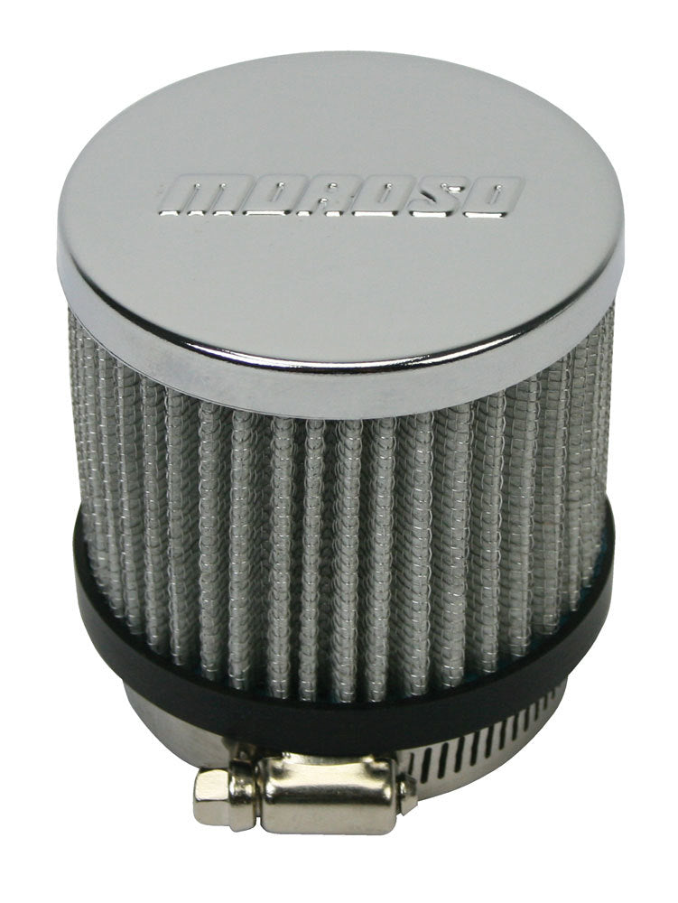 MOROSO 68818 Valve Cover Breather with Clamp-On Round Design for 2 Inch OD Tubes