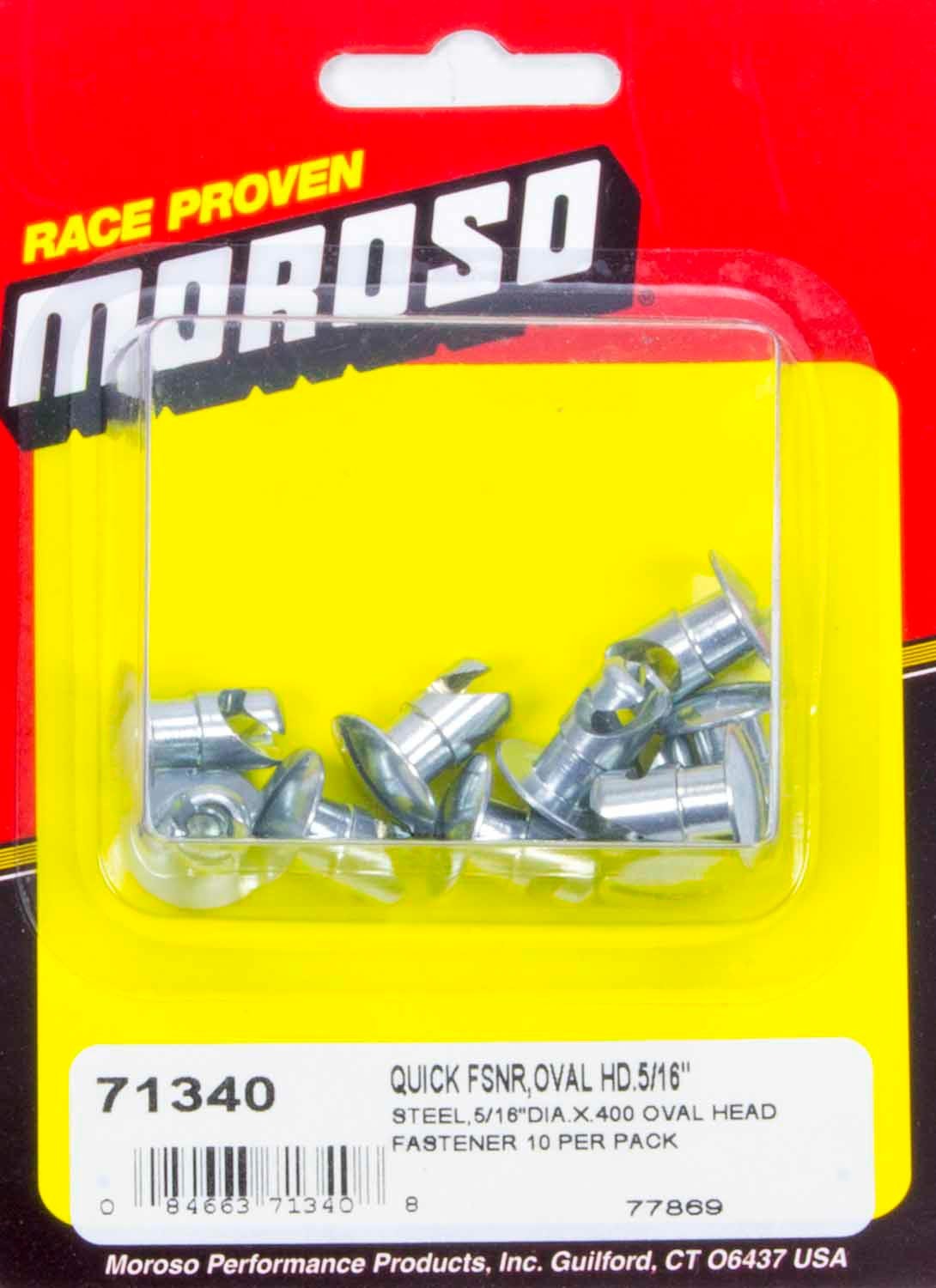 MOROSO 71340 Steel Quick Fasteners, Oval Head, Slotted, 5/16 Inch Diameter, 0.400 Inch Length