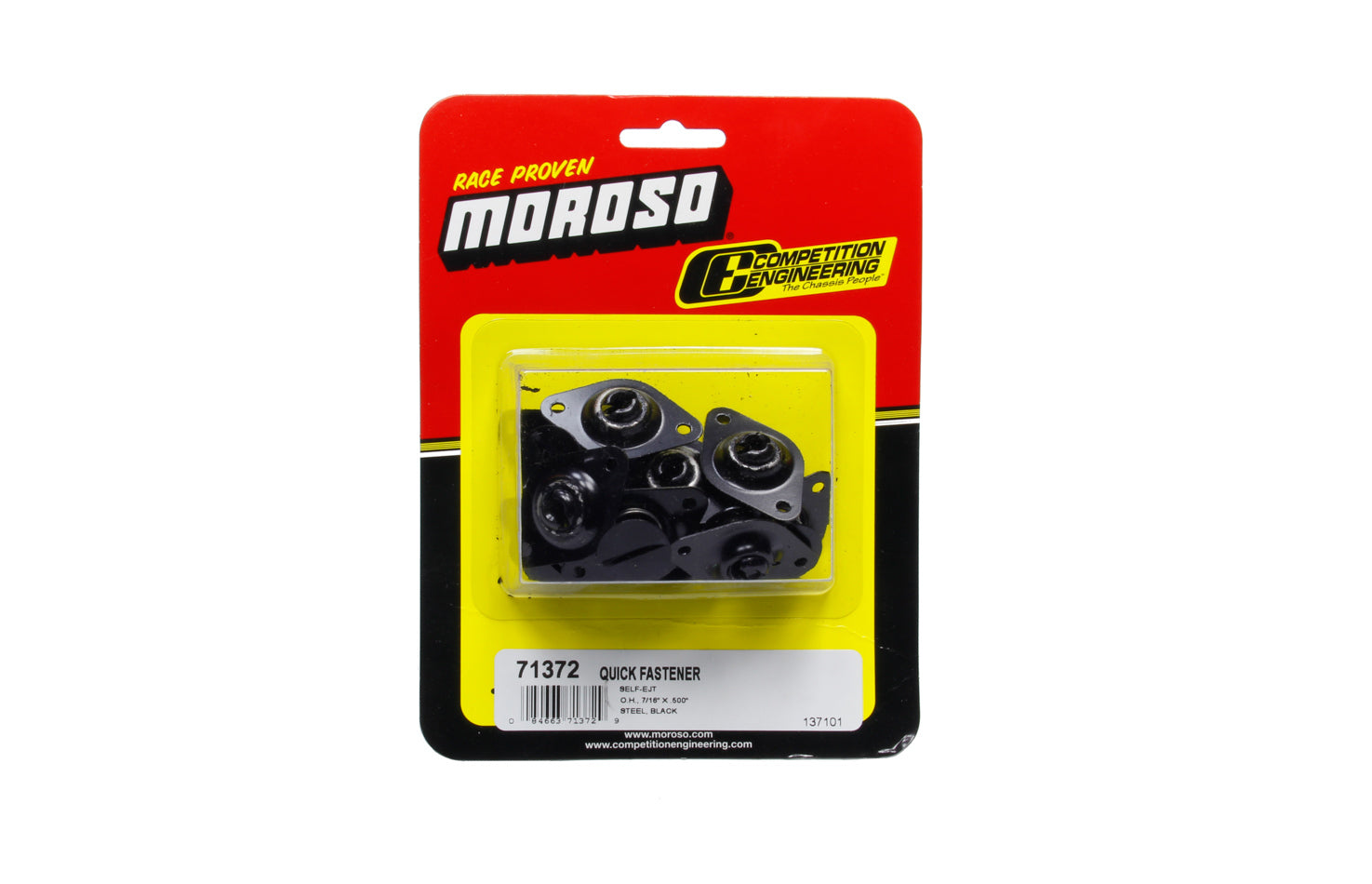 MOROSO 71372 Large Head Quik Fastener, .500 Inch Medium Body, Steel with Black Paint Finish