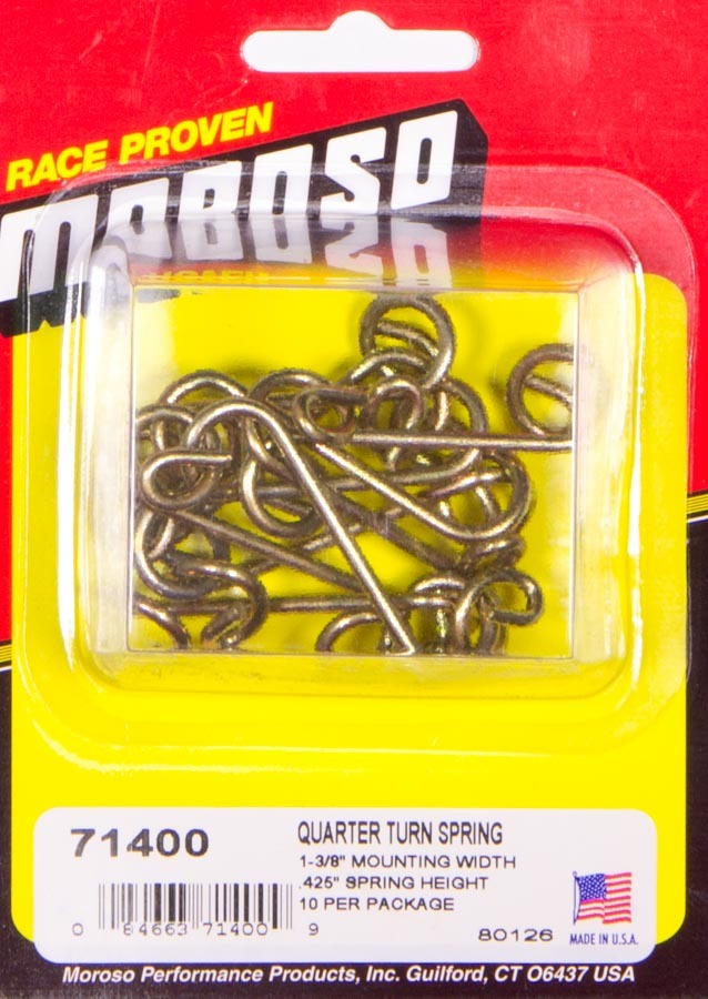 MOROSO 71400 Quik Fastener Spring, 1-3/8 Inch Length, 0.425 Inch Reach, Steel with Cadmium Finish, Set of 10