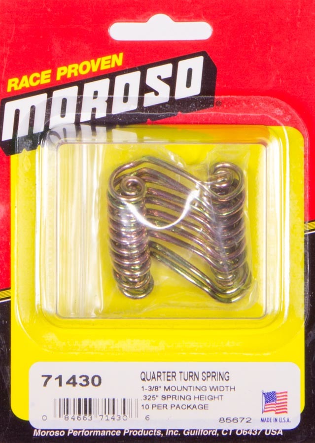 MOROSO Quick Fastener Spring 1 Inch Long, Steel with Cadmium Finish, Set of 10 Part Number 71430