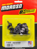 MOROSO 71532 Self Ejecting Fasteners with 0.650 Inch Body Length, Aluminum, Black Anodized, Set of 10