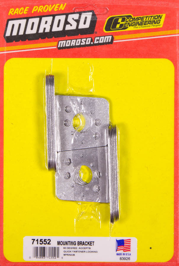 MOROSO Quick Fastener Mounting Bracket Rivet-On for Large and Small Springs, 2 x 3.375 Inches, Steel, Natural Finish