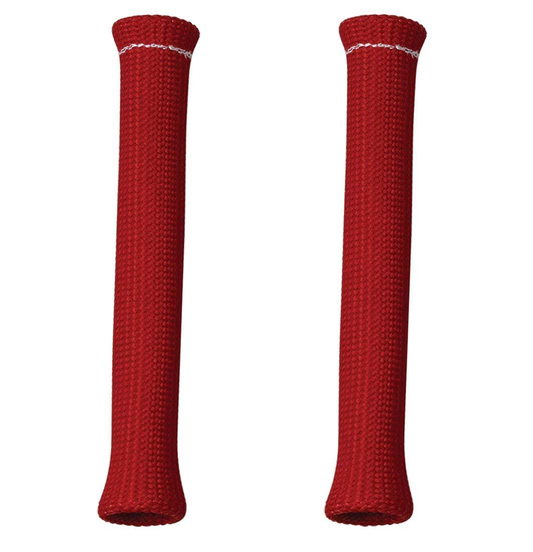 MOROSO Spark Plug Boot Sleeve 0.75 Inch Diameter 7.5 Inch Length High-Temperature Braided Fiberglass Red Pair