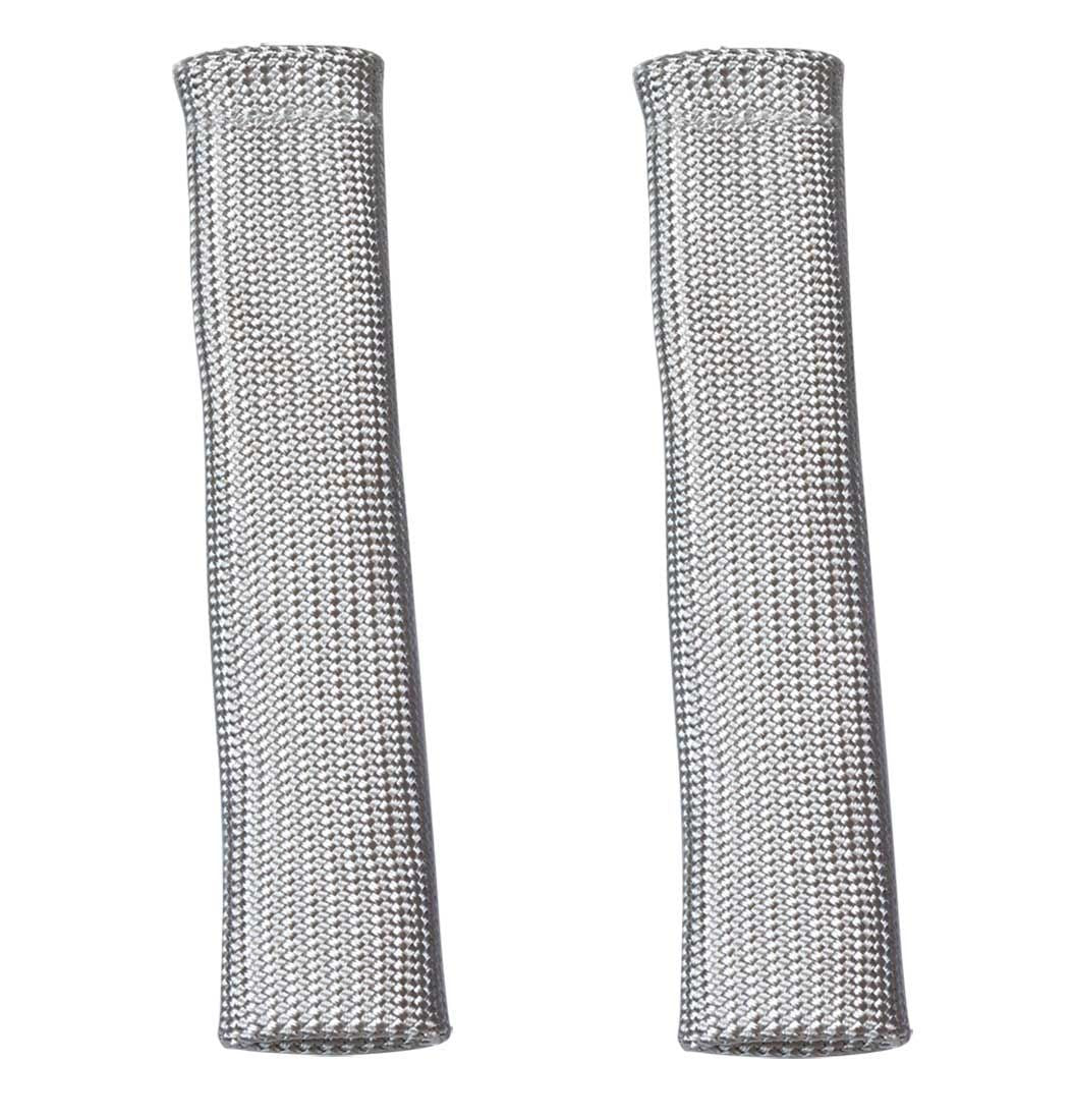 MOROSO Spark Plug Boot Sleeve 71979, High-Temperature Braided Fiberglass, 0.75 Inch Diameter, 7.5 Inches Long, Silver Finish, Pair