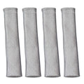 MOROSO Spark Plug Boot Sleeve Set of 4 0.75 Inch Diameter, 7.5 Inch Length, High-Temperature Braided Fiberglass, Silver