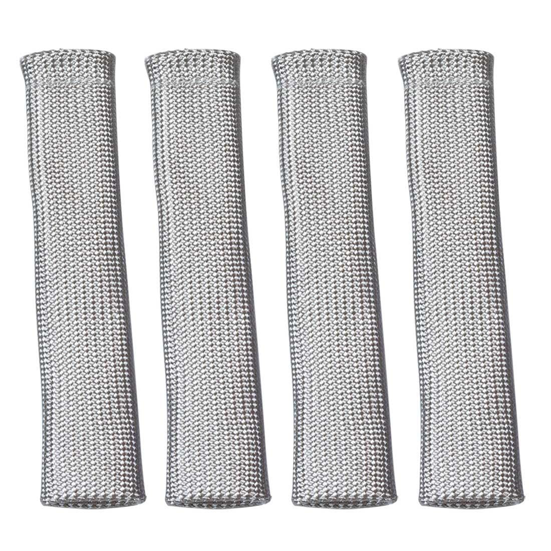 MOROSO Spark Plug Boot Sleeve Set of 4 0.75 Inch Diameter, 7.5 Inch Length, High-Temperature Braided Fiberglass, Silver
