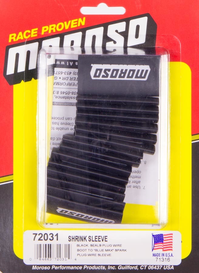 MOROSO 72031 Black Shrink Sleeve for Spark Plug Wires, Set of 18