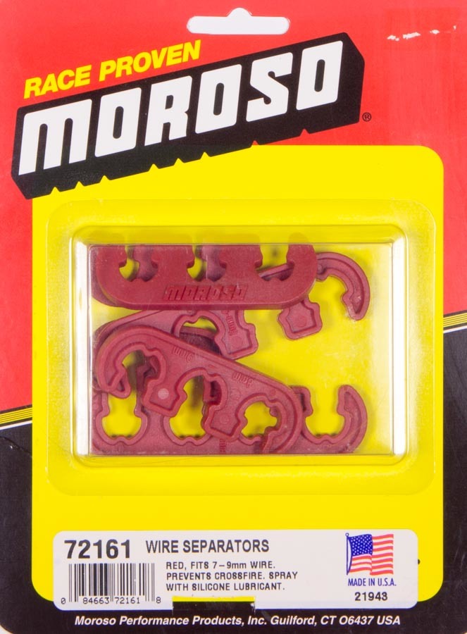 MOROSO 72161 Red Spark Plug Wire Loom Kit for V8 Engines, 7-9 mm Diameter, Plastic Clip Style