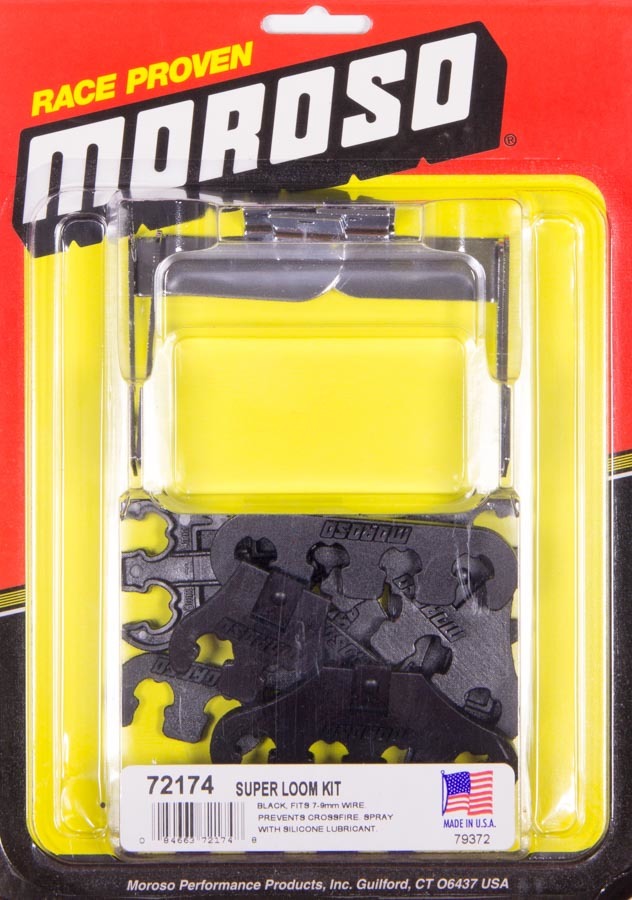MOROSO 72174 Super Wire Loom Kit for Valve Cover Mount, 7-9 mm, Black Plastic, Clip Style
