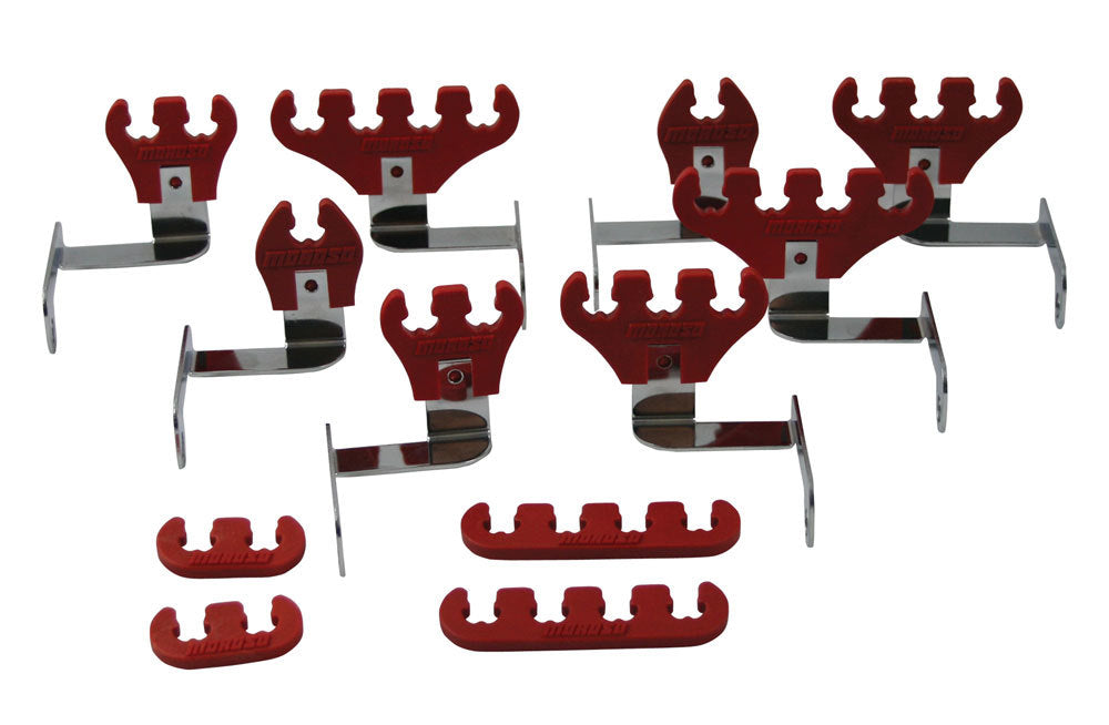 MOROSO 72176 Big Block Chevy Valve Cover Mount Spark Plug Wire Loom Kit in Red