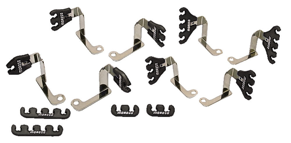 MOROSO BBC Valve Cover Mount Spark Plug Wire Loom Kit 7-9 mm Black with Bracket