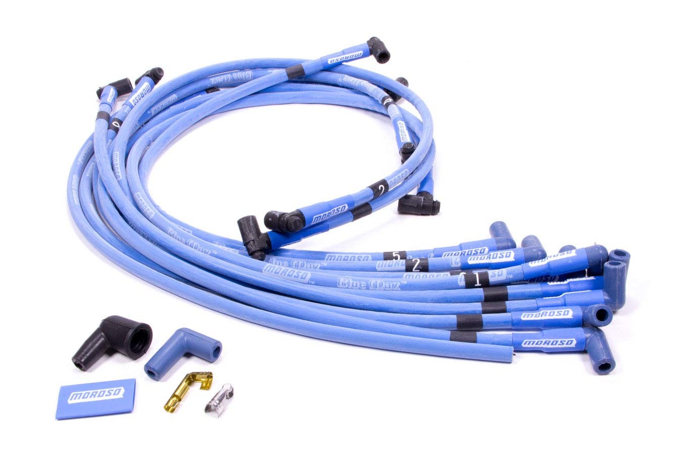 MOROSO 72407 Blue Max Ignition Wire Set with Spiral Core and 8mm Diameter for Small Block Chevy