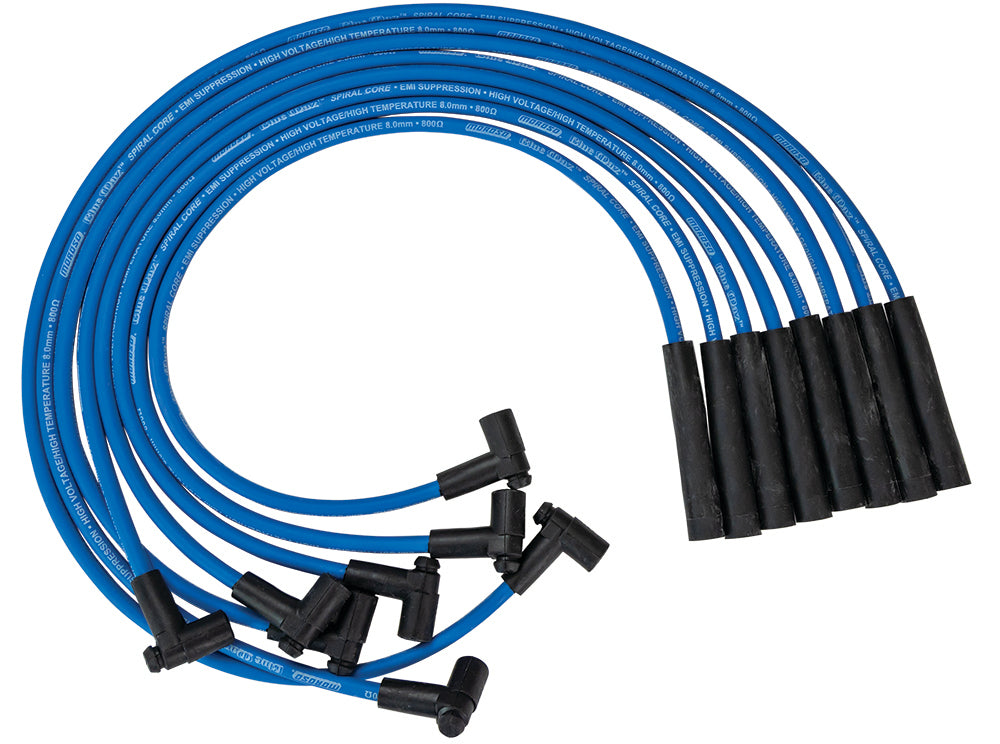 MOROSO 72530 Blue Max Spark Plug Wire Set with Spiral Core and 8mm Diameter for Big Block Chevy Engines