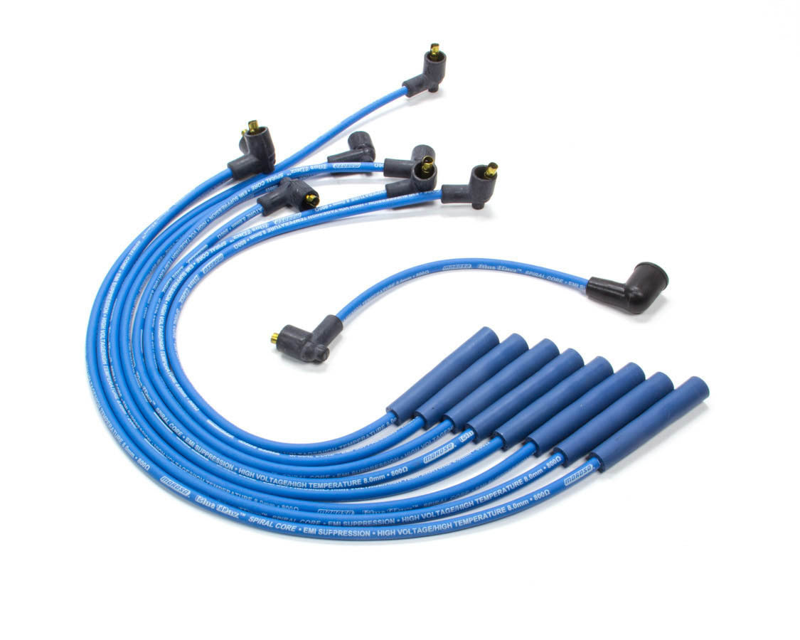 MOROSO 72650 Blue Max Ignition Wire Set for Small Block Mopar, 8 mm Spiral Core with Blue Straight Plug Boots
