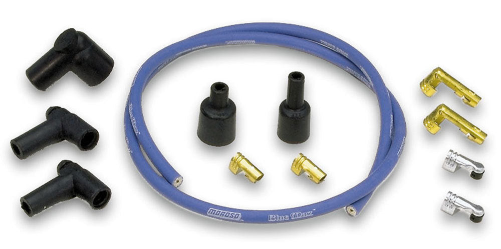 MOROSO 72855 Blue Max Coil Wire Set, 8 mm Solid Core, Unsleeved, Blue, 36 Inches, HEI/Socket Style Terminals