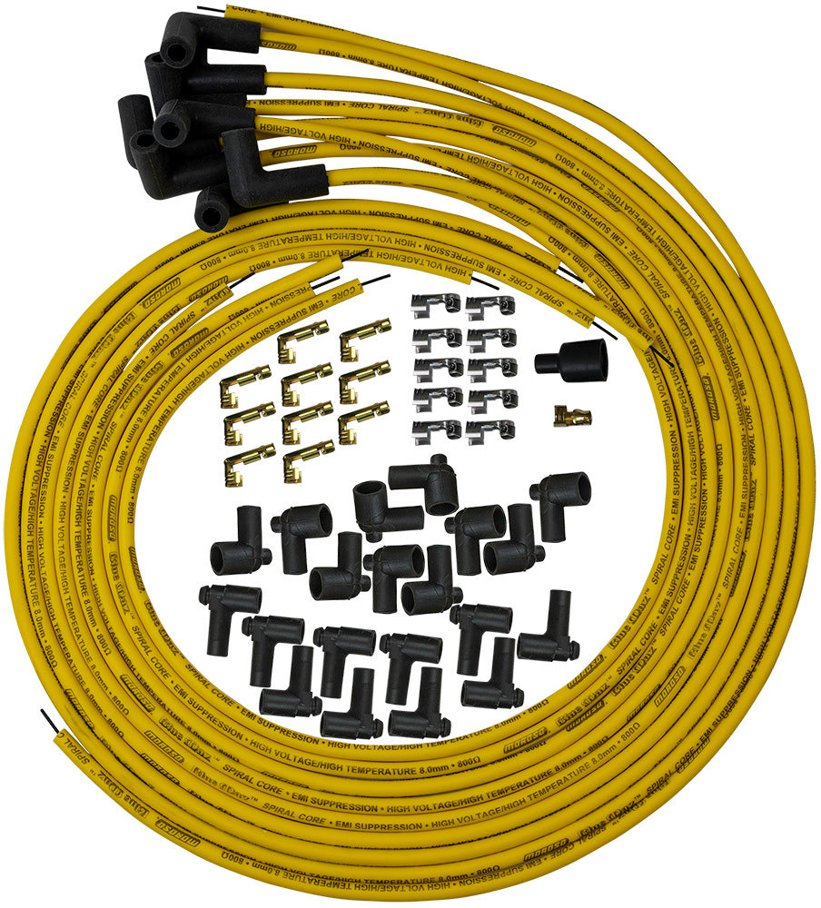 MOROSO 73217 Blue Max Ignition Wire Set with 8 mm Spiral Core and 90 Degree Plug Boots for V8 Engines