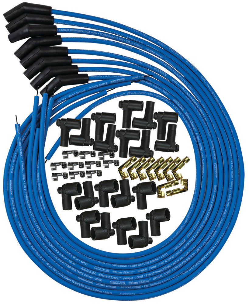 MOROSO 73220 Blue Max Ignition Wire Set with Spiral Core and 8mm Diameter for V8 Engines