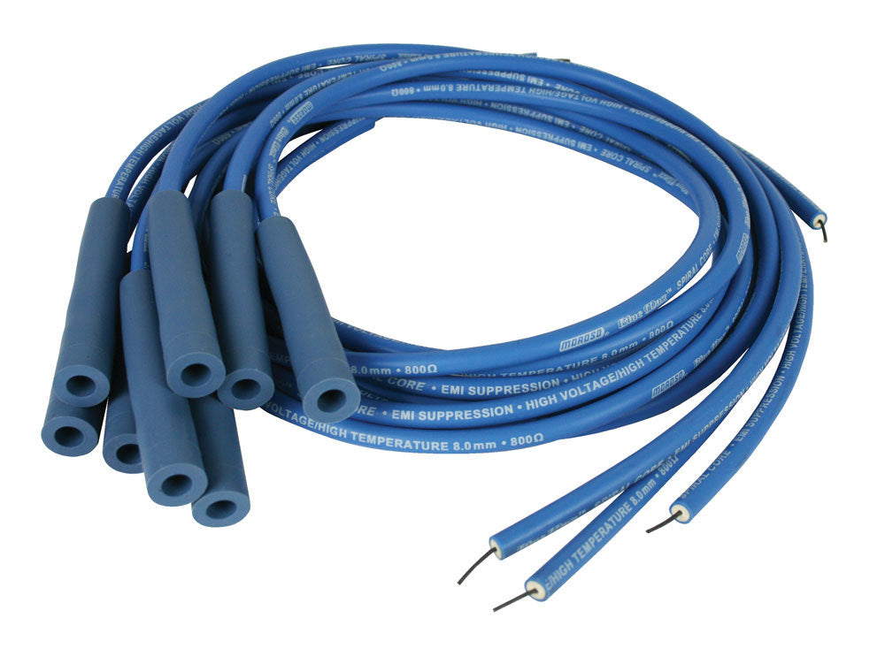 MOROSO 73226 Blue Max Ignition Wire Set with Spiral Core and 8mm Blue Spark Plug Wires