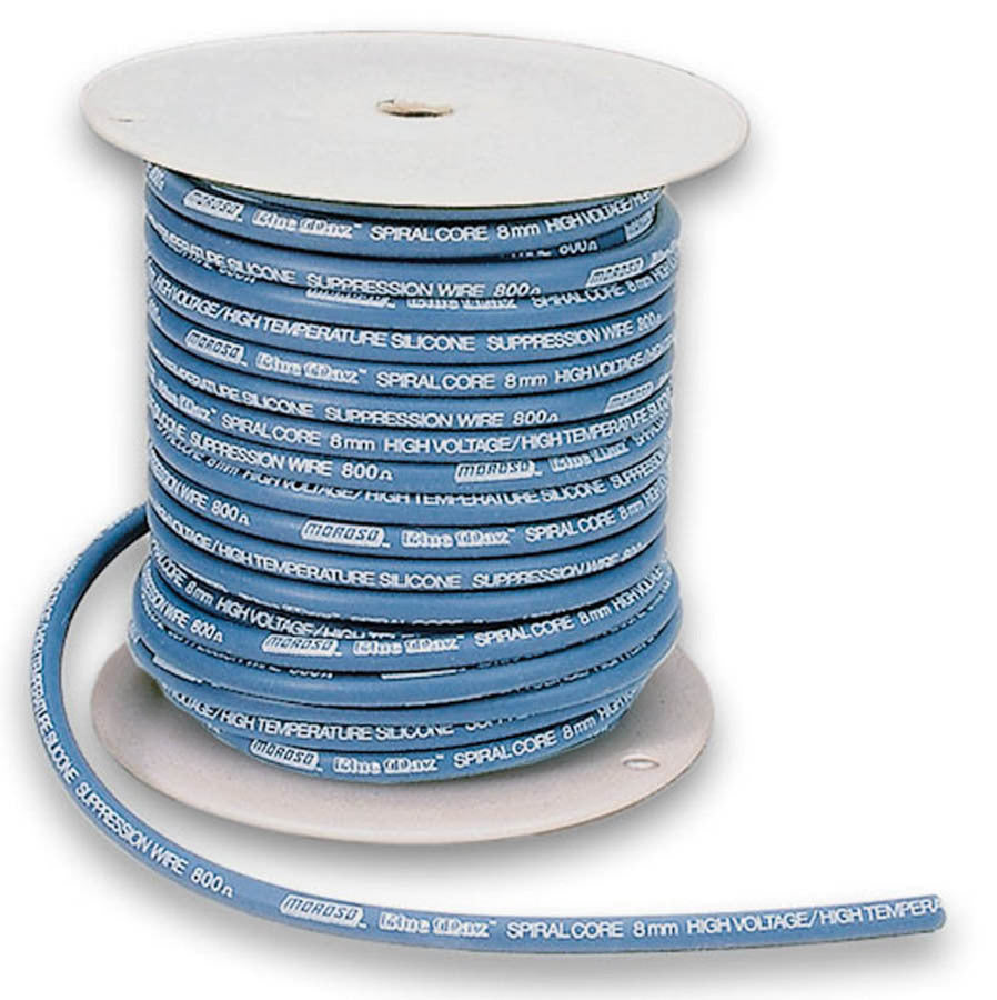 MOROSO 73230 Blue Max Ignition Wire 8mm Spiral Core, Blue, 100 Feet Roll