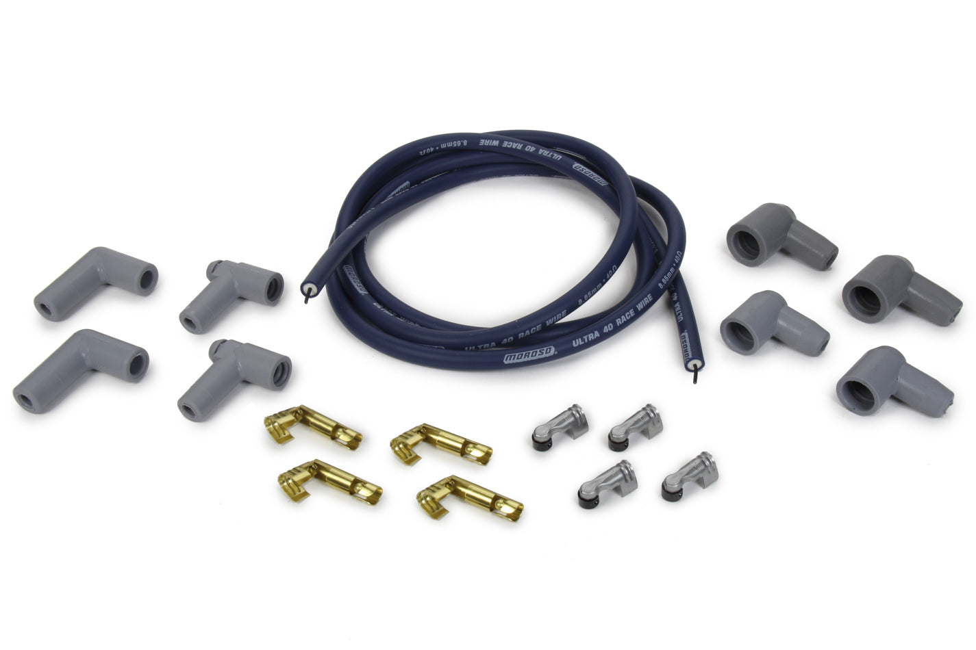 MOROSO 73237 Ultra 40 Universal Coil Wire Kit, 72 Inch Blue Spiral Core Spark Plug Wire with HEI/Socket Terminals