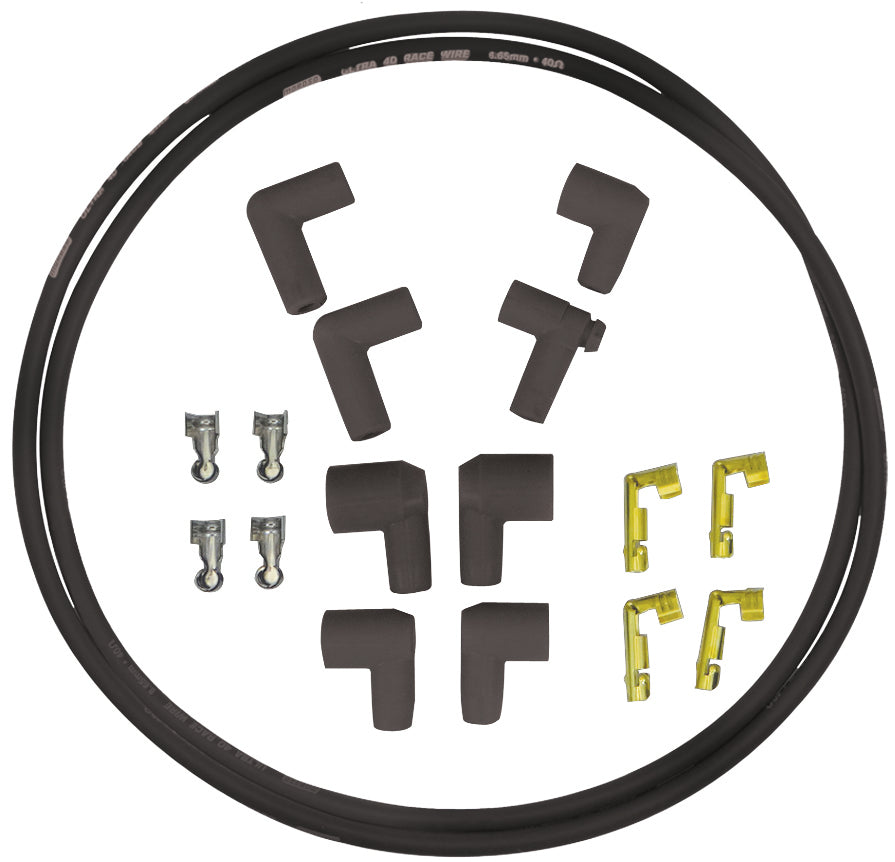 MOROSO Replacement Coil Wire Kit – Ultra 40, 8.65mm Unsleeved, 72 Inches, Black, HEI/Socket Style