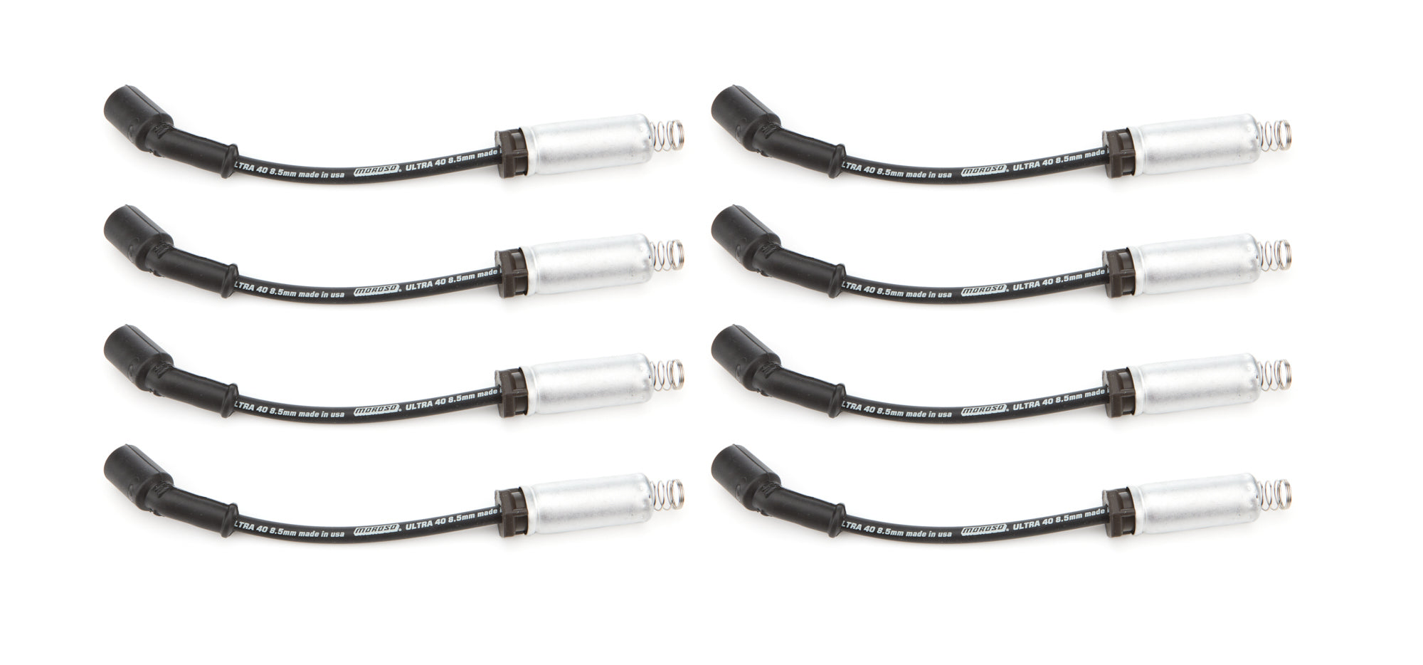 MOROSO 73744 Ultra 40 Spark Plug Wire Set for GM LS and LT Series, 8.5mm Black Spiral Core with Straight Plug Boots