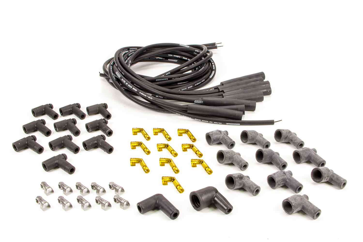 MOROSO 73815 Ultra 40 Spark Plug Wire Set with Spiral Core and Black Finish for V8 Engines