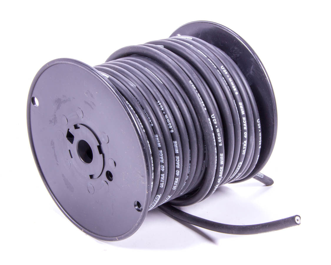 MOROSO 73838 Ultra 40 Ignition Wire 8.65 mm Spiral Core Silicone Black 100 ft