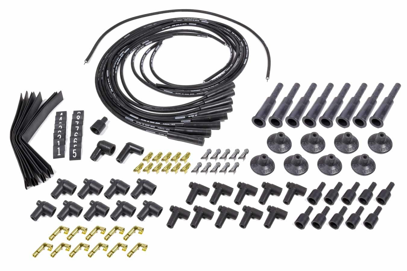 MOROSO Ultra 40 Spark Plug Wire Set Hemi Style Black 8.65 mm Spiral Core Cut-To-Fit