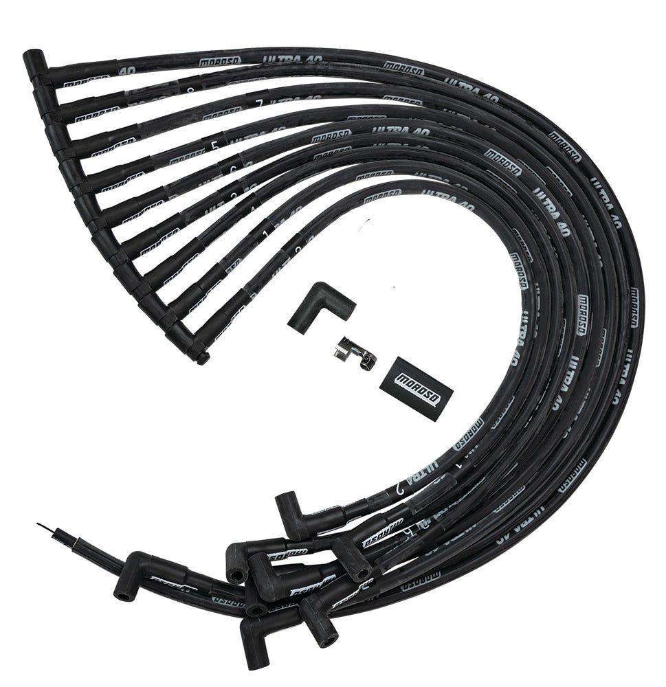 MOROSO 73843 Ultra 40 Spiral Core Spark Plug Wire Set for Big Block Chevy with Jesel Drive