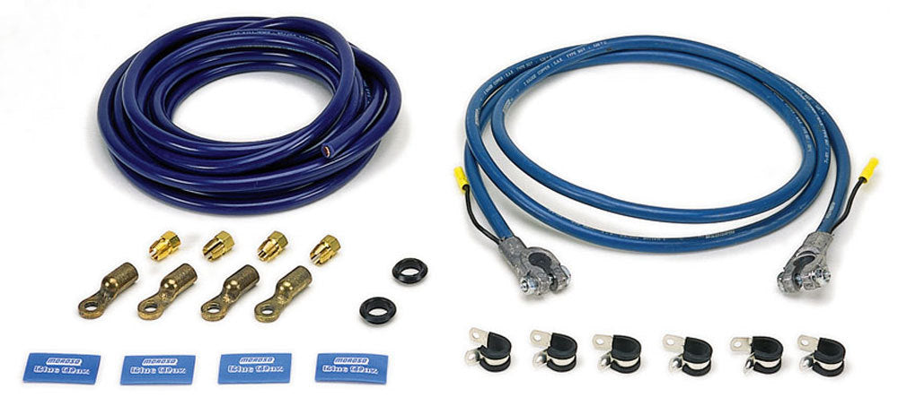 MOROSO Battery Cable Kit 74055, 2 Gauge, 20 Feet with Copper Conductors and Blue Finish